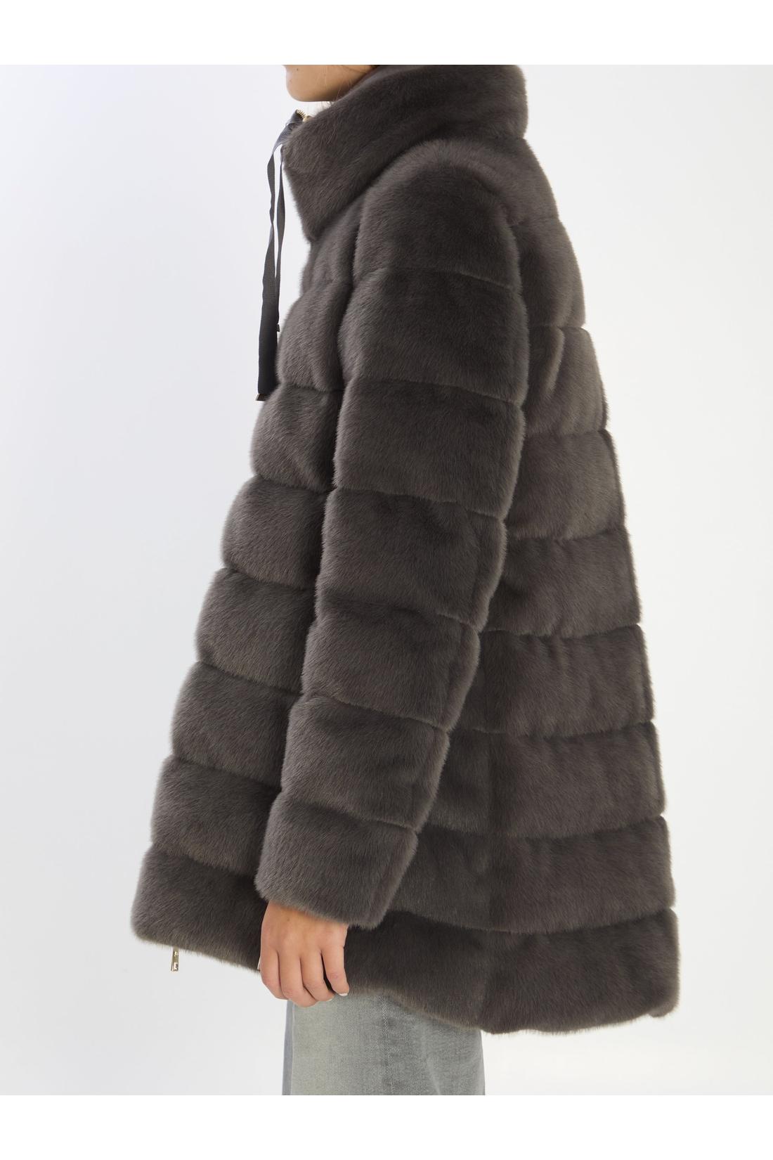 Faux fur down jacket