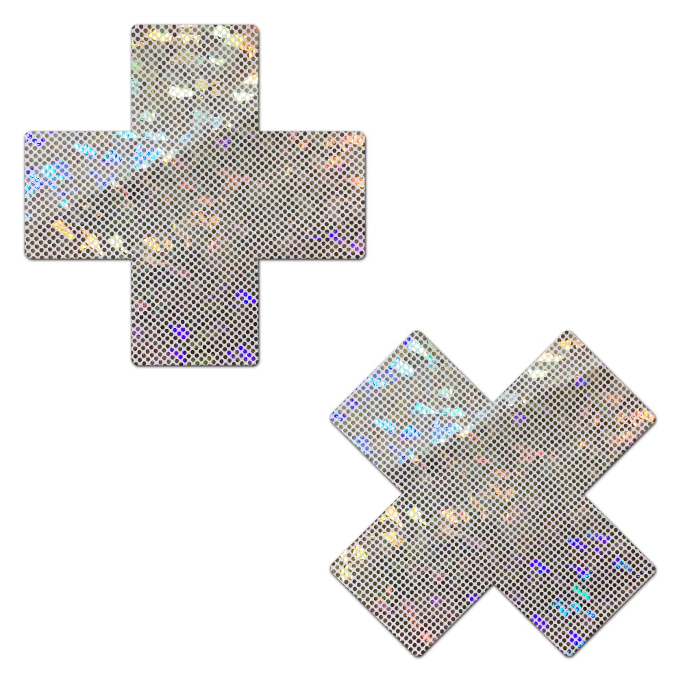 Glitter Cross Nipple Pasties - Plus X
