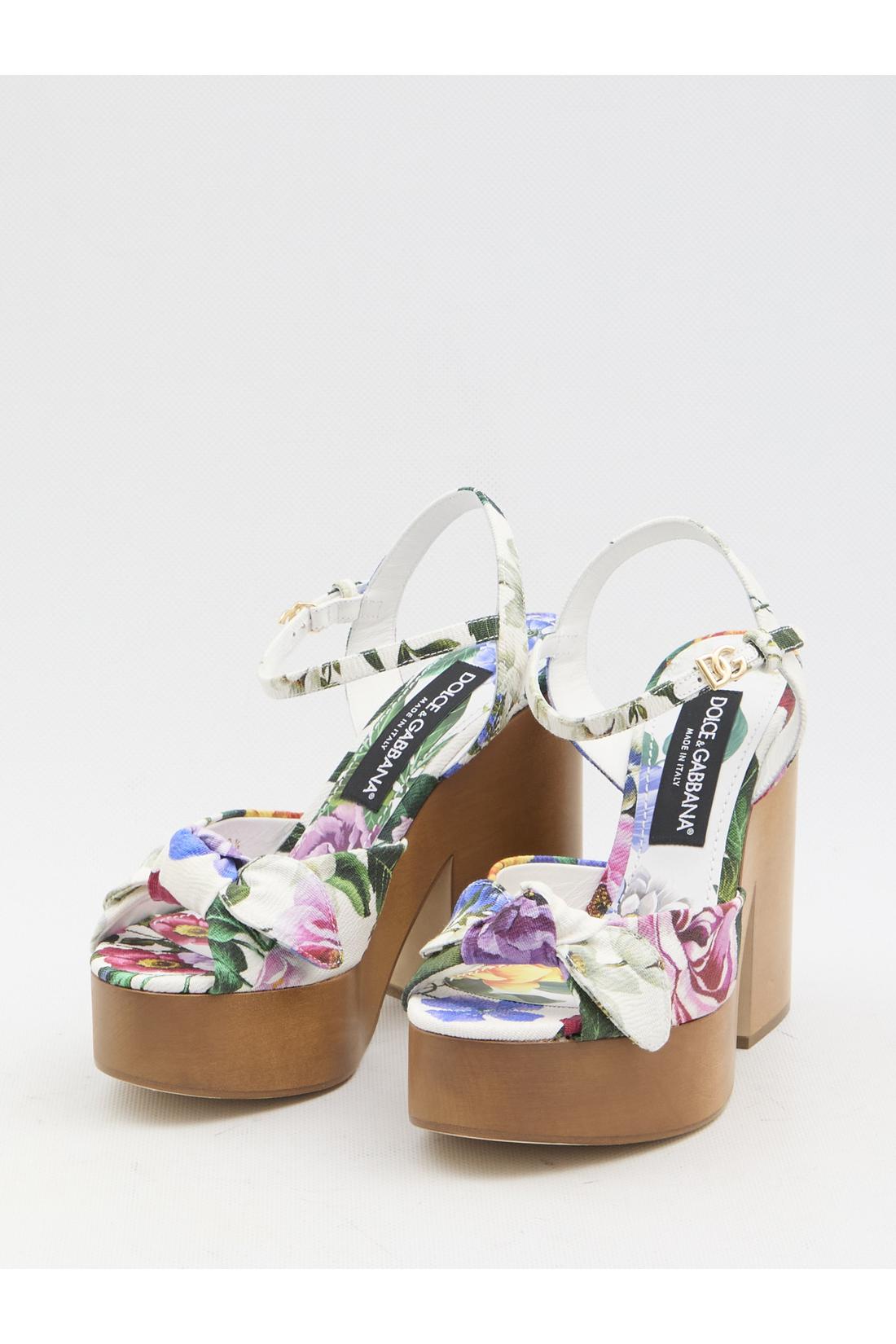 Floral platform sandals