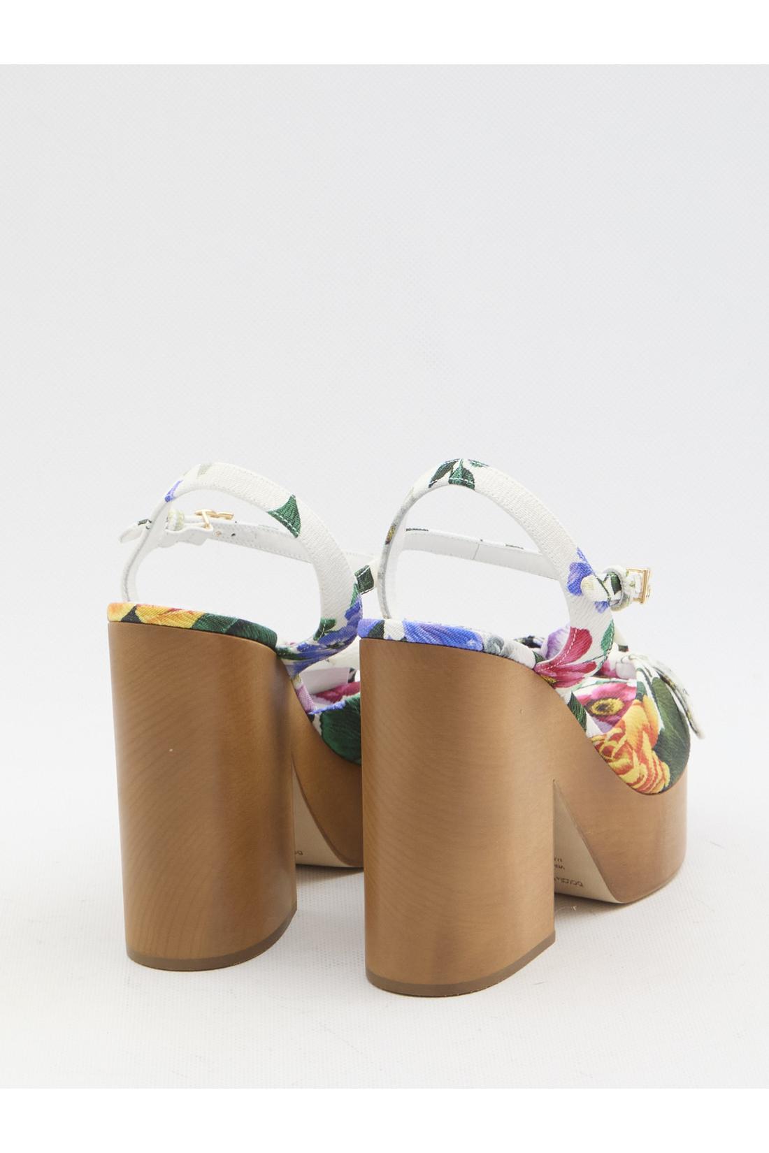 Floral platform sandals
