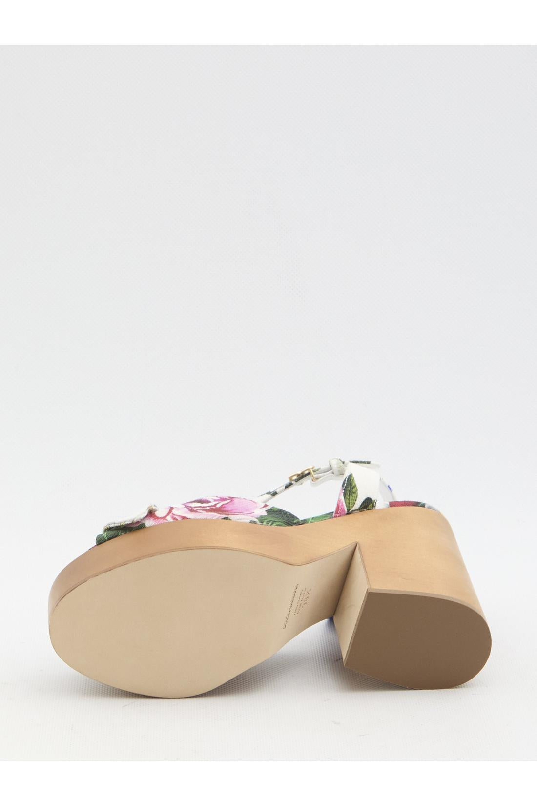Floral platform sandals