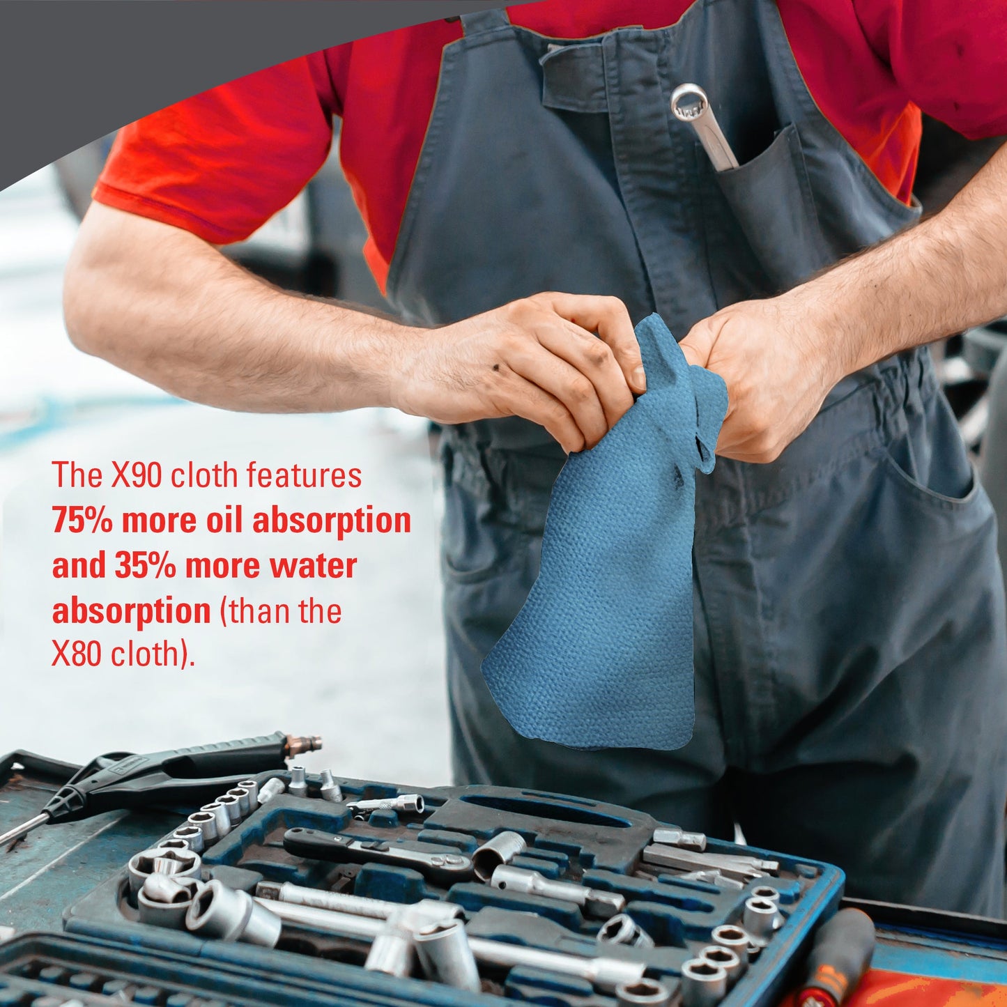 WypAll® X90 PowerClean - BRAG™ Box / Blau - 1 Brag Box  x 136 Sheets | Karton (1 Box)