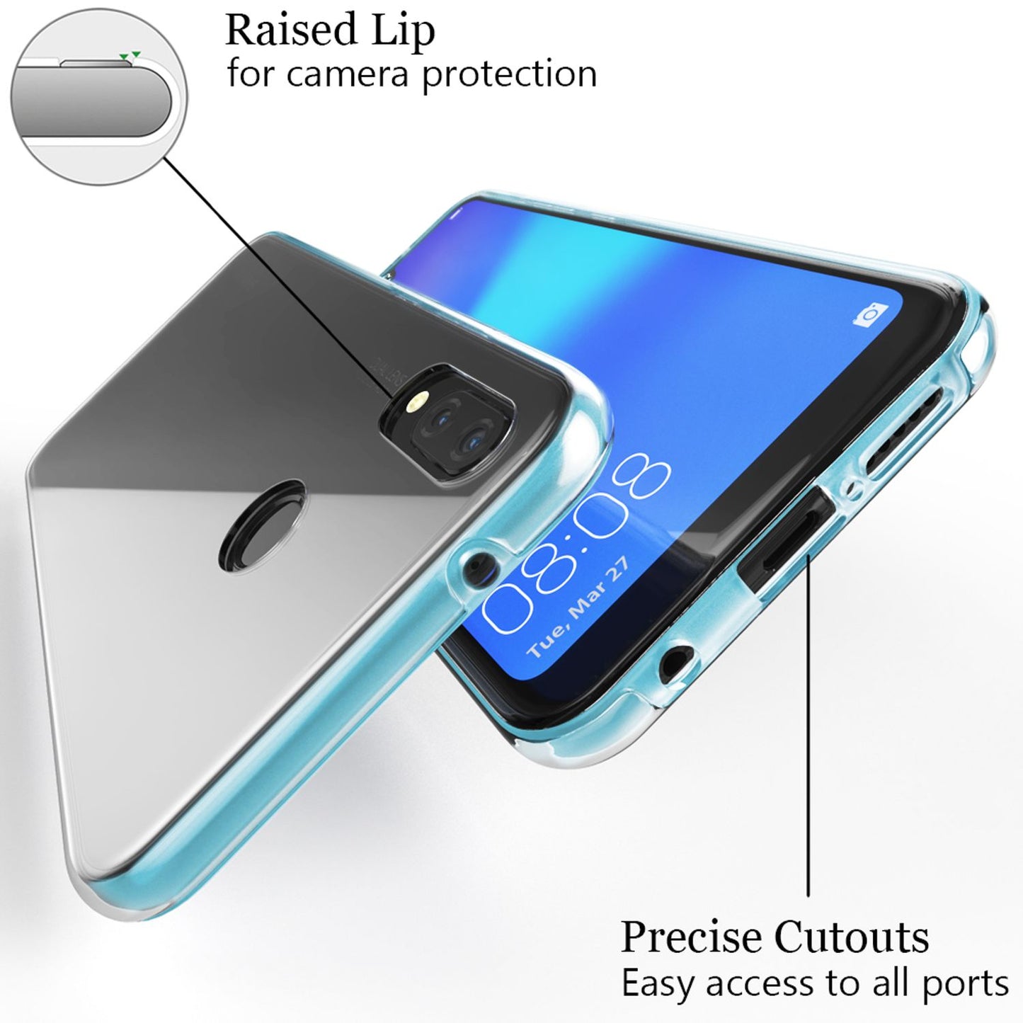 NALIA 360 Grad Handy Hülle für Huawei P20 Lite, Full Cover Case Rundum Bumper