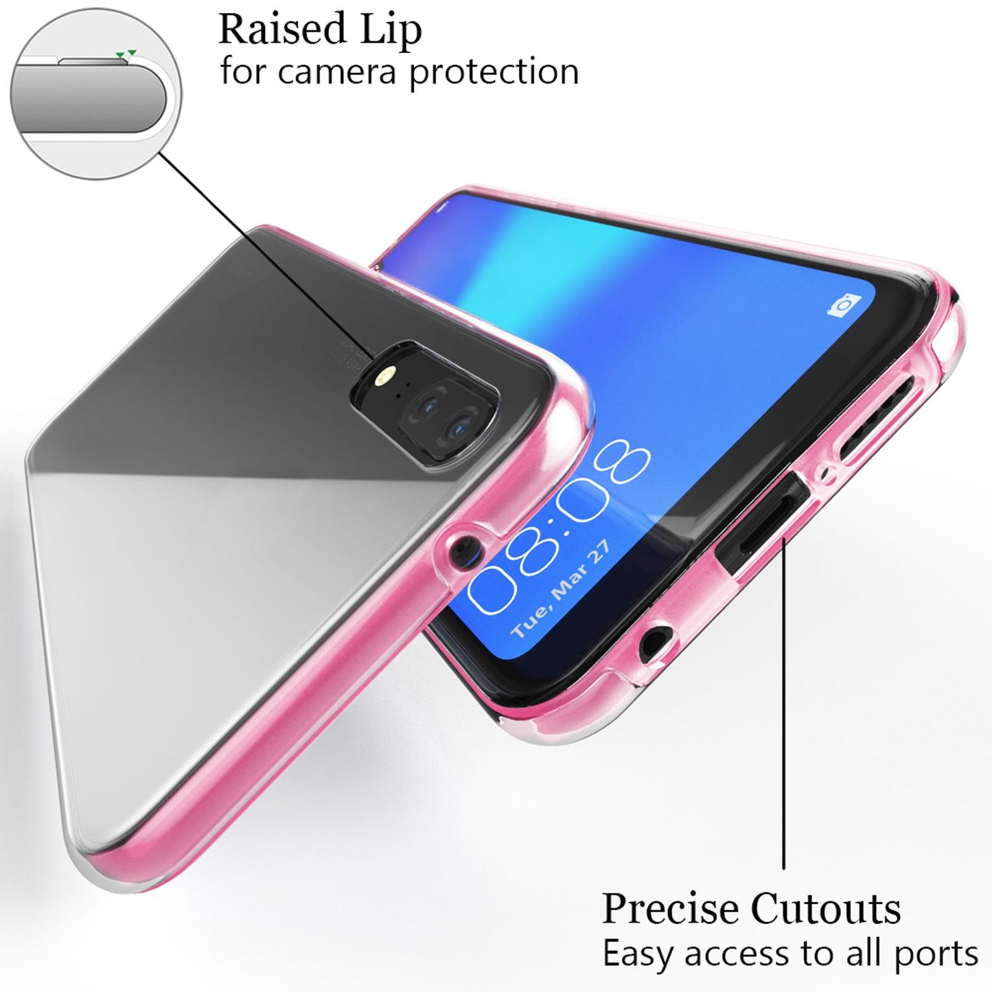 NALIA 360 Grad Handy Hülle für Huawei P20, Full Cover Case Bumper Displayschutz