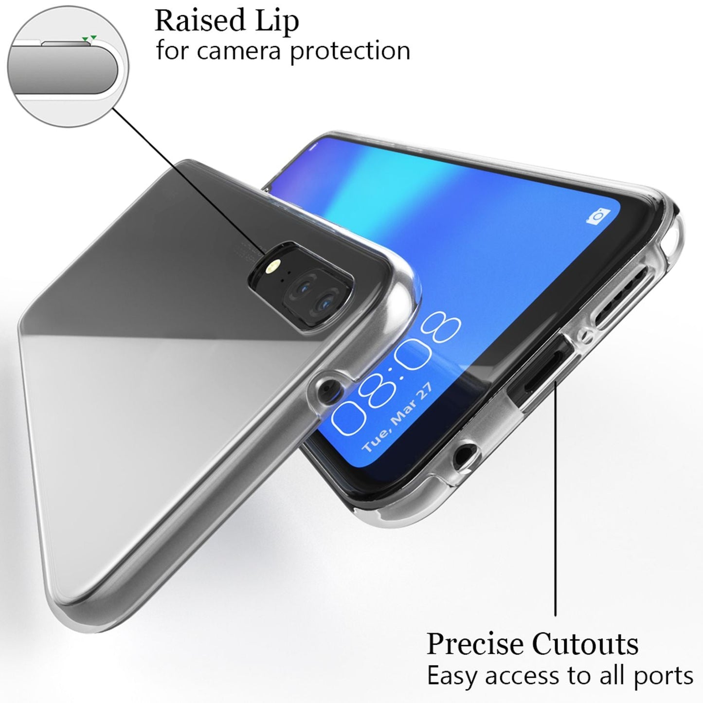 NALIA 360 Grad Handy Hülle für Huawei P20, Full Cover Case Bumper Displayschutz