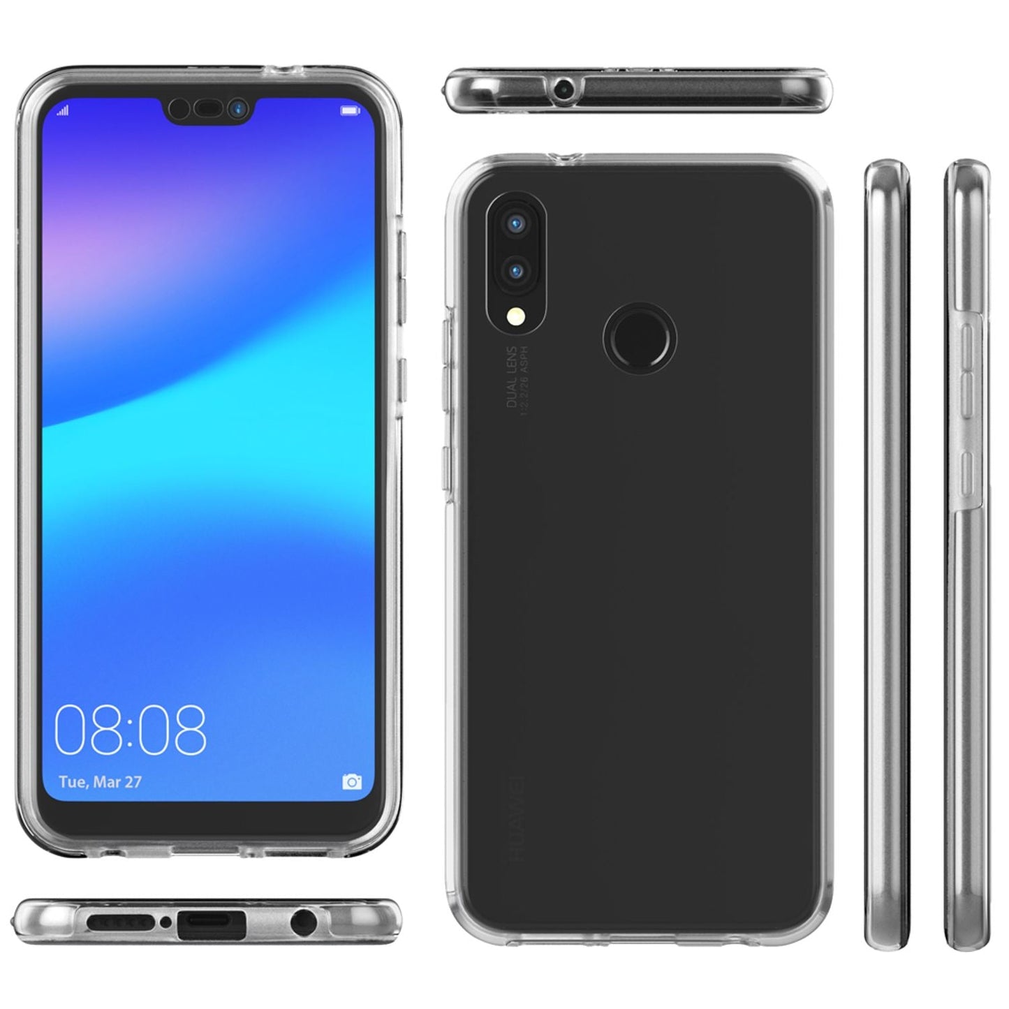 NALIA 360 Grad Handy Hülle für Huawei P20 Lite, Full Cover Case Rundum Bumper