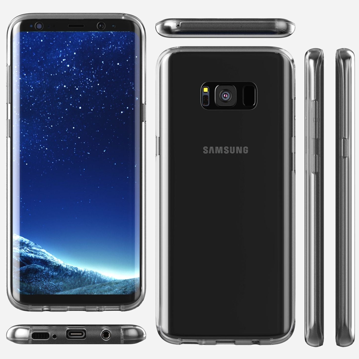 NALIA 360 gráðu símahulstur fyrir Samsung Galaxy S8, heilhúðað sílikonhulstur