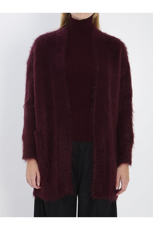 Fur-effect cardigan