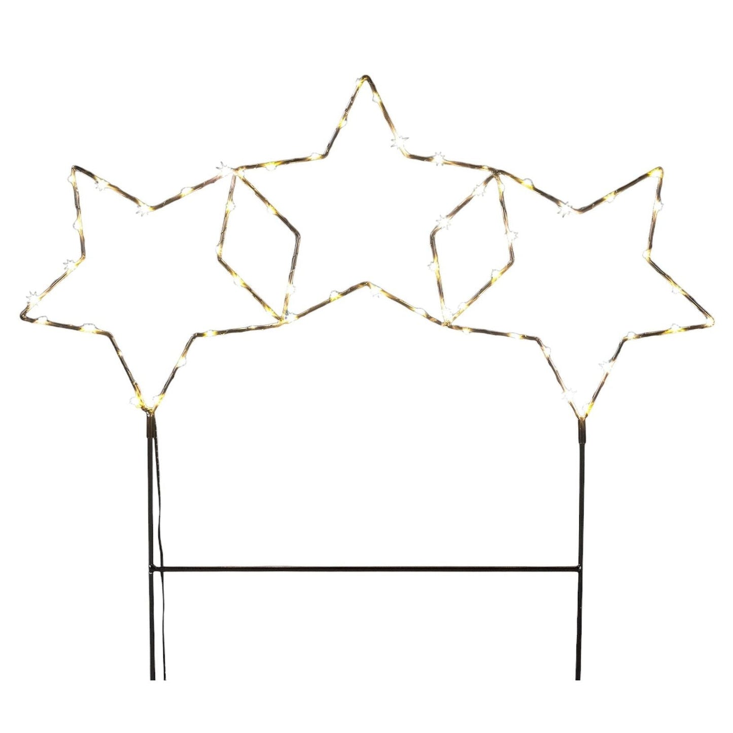 Gartenstecker Stern LED Weihnachtsbeleuchtung Batterie Timer warmweiß 60x60 cm