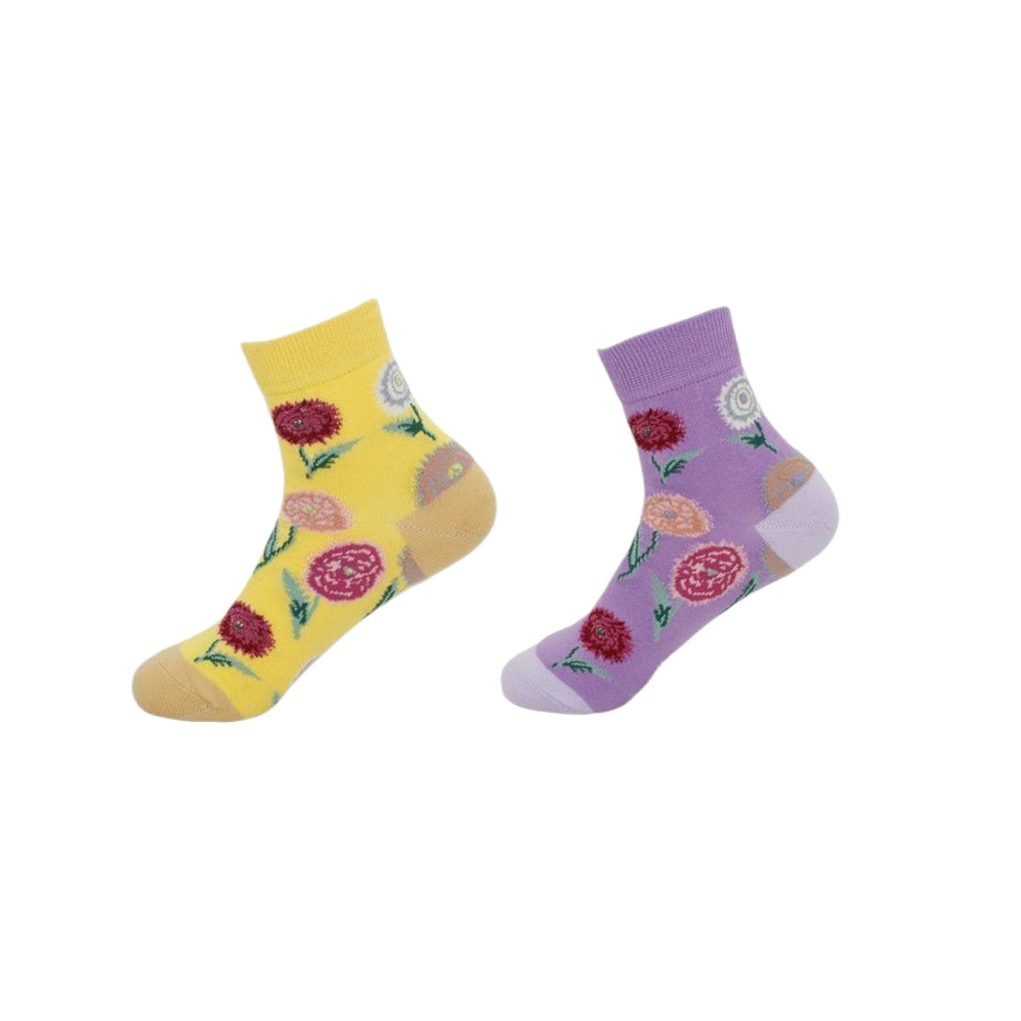 2er Pack Damen Socken » 2 Paar Strümpfe "Garden Socks" » atmungsaktive Damensocken in Einheitsgröße (36-41) » Garden Blumendesign