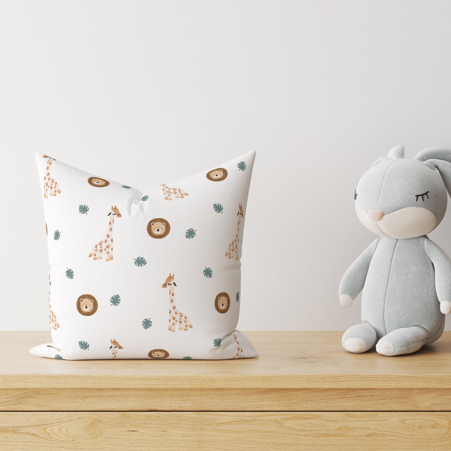 "Giraffe and Lion" Premium Children's Decorative Pillow