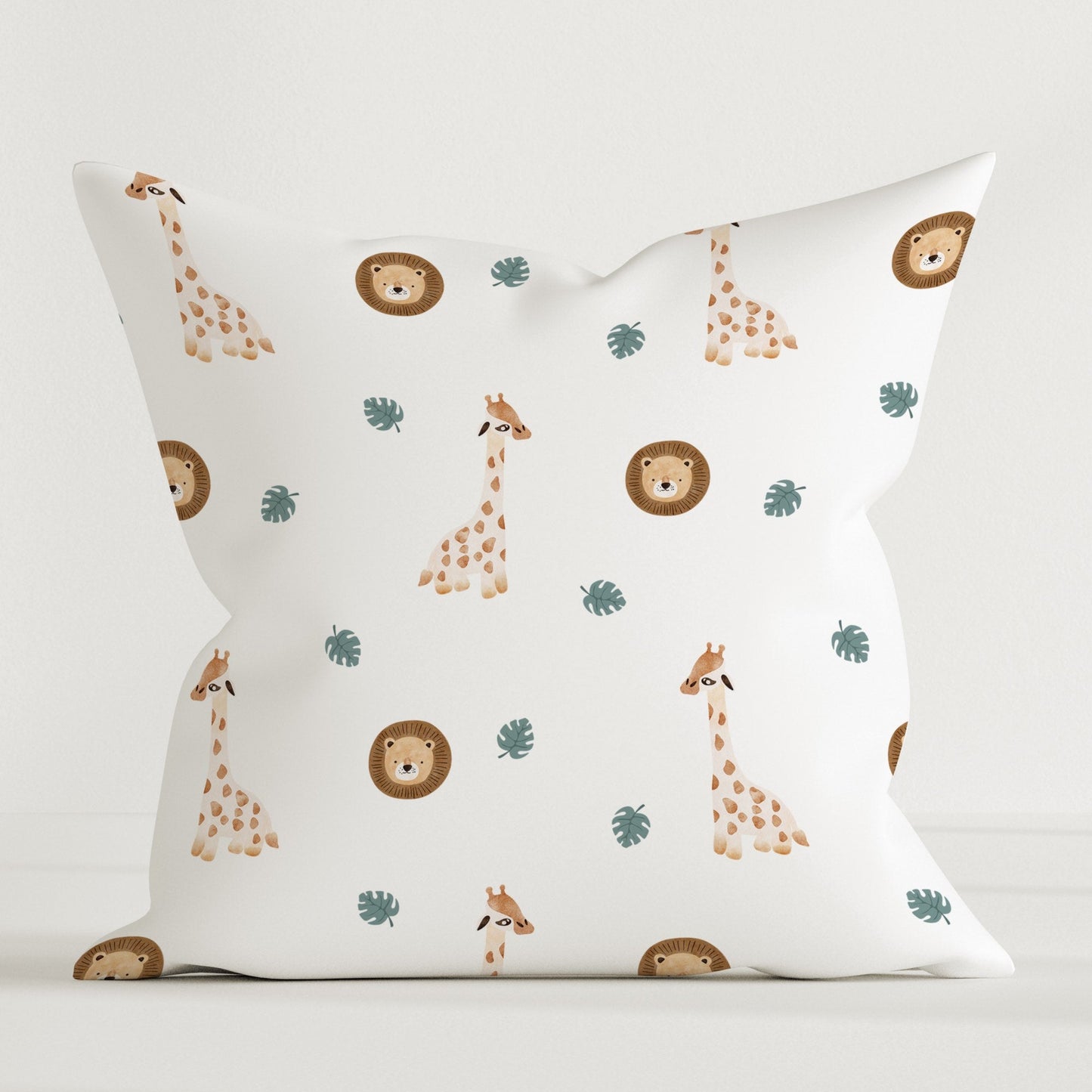 "Giraffe and Lion" Premium Children's Decorative Pillow