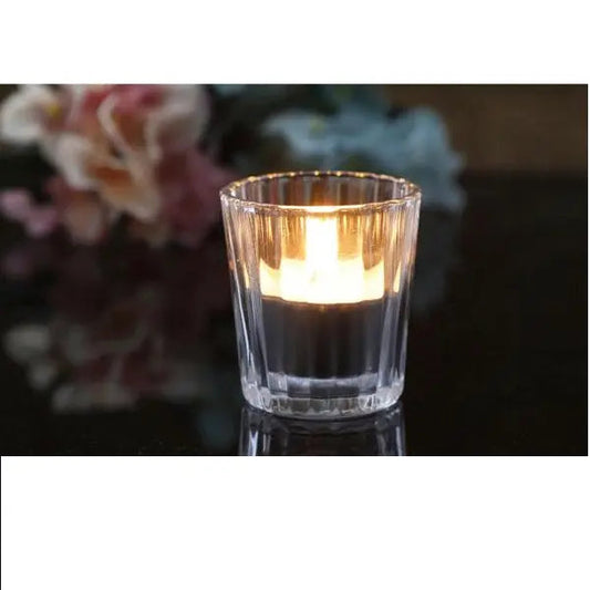 Teelichthalter Windlicht Glas Teelichter klar Kerzengläser Teelichtgläser 12 Stück