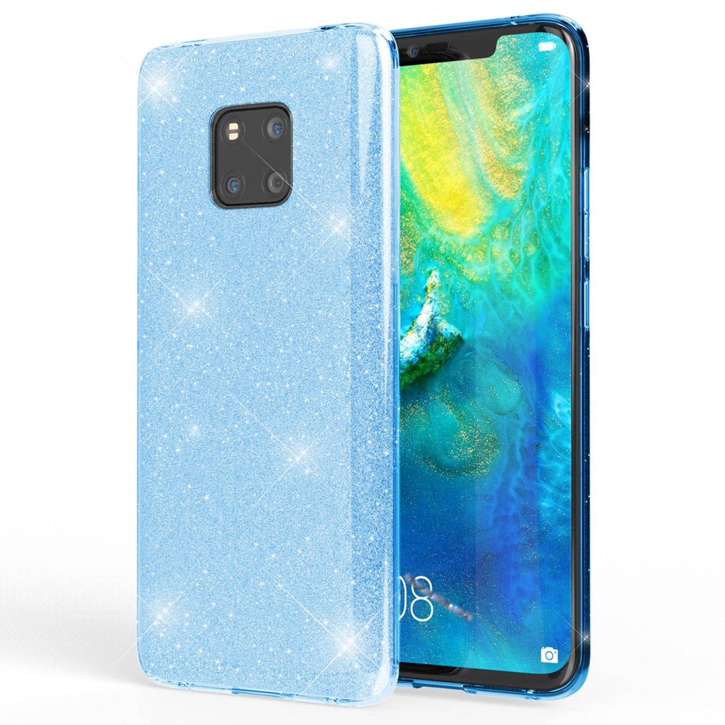 NALIA phone case compatible with Huawei Mate20 Pro, glitter case back cover