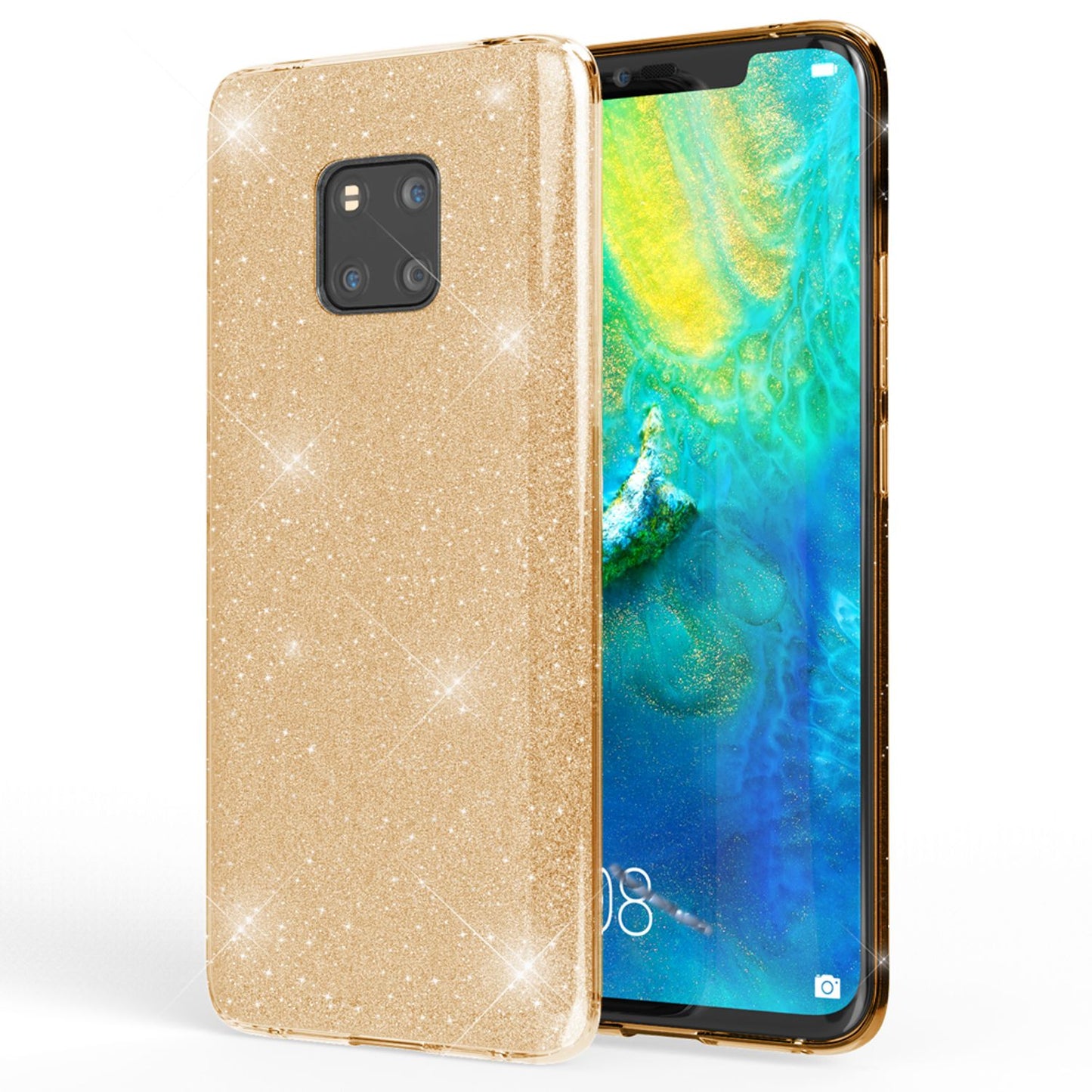 NALIA phone case compatible with Huawei Mate20 Pro, glitter case back cover