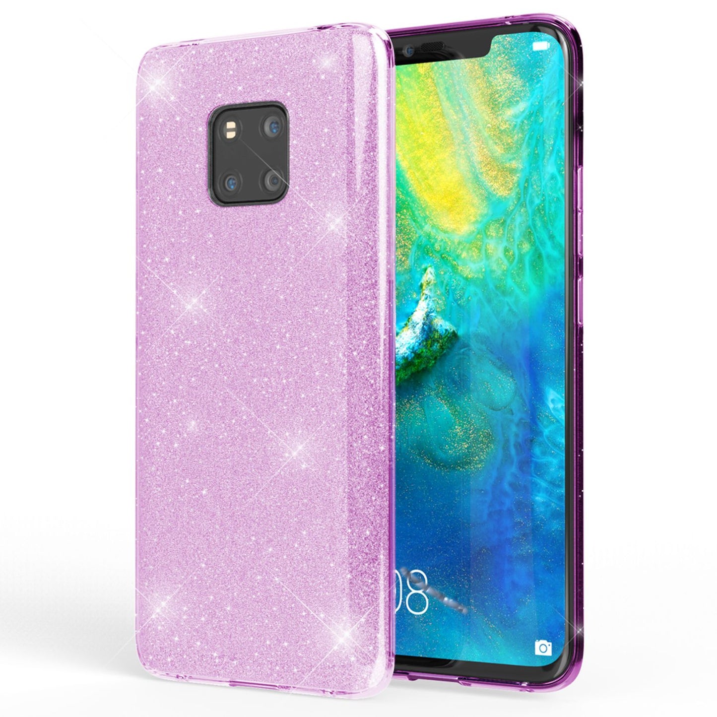 NALIA phone case compatible with Huawei Mate20 Pro, glitter case back cover