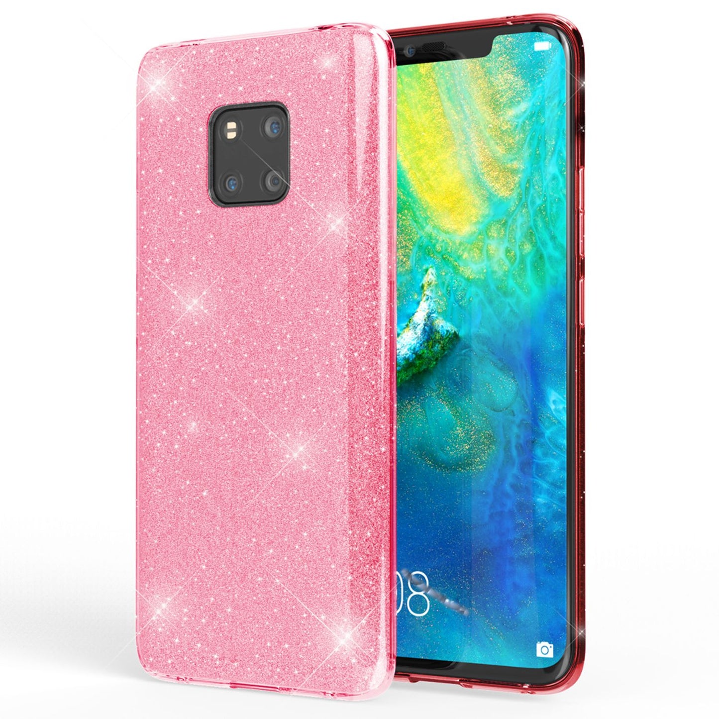 NALIA phone case compatible with Huawei Mate20 Pro, glitter case back cover