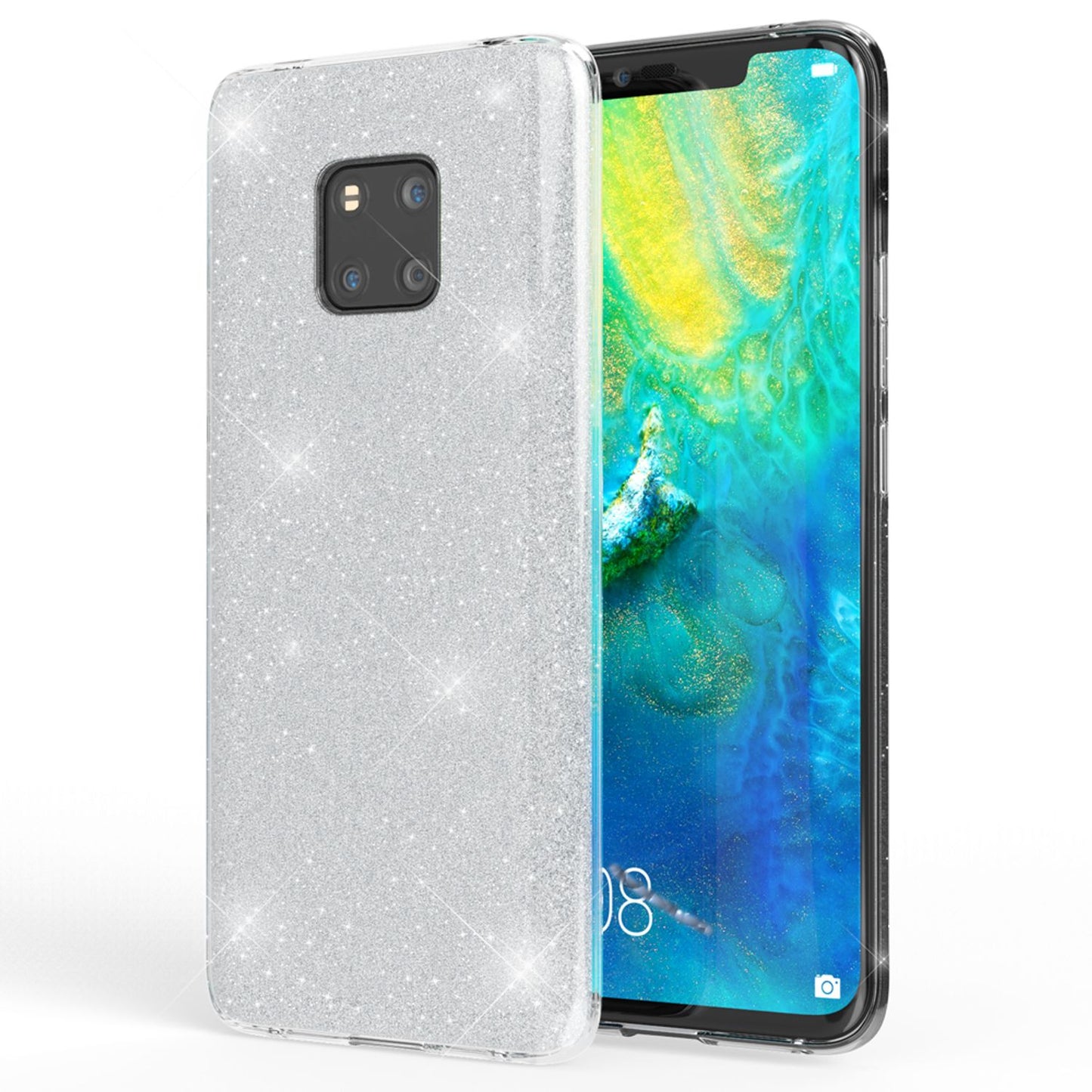 NALIA phone case compatible with Huawei Mate20 Pro, glitter case back cover