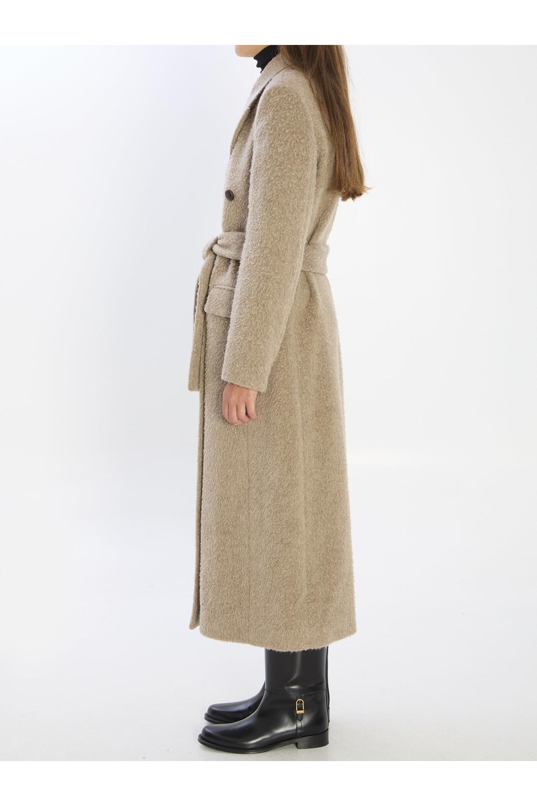Greige double-breasted coat