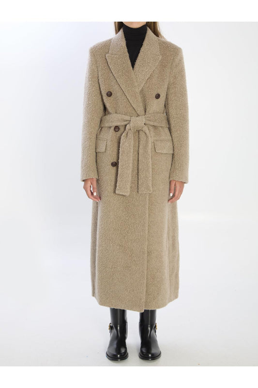 Greige double-breasted coat