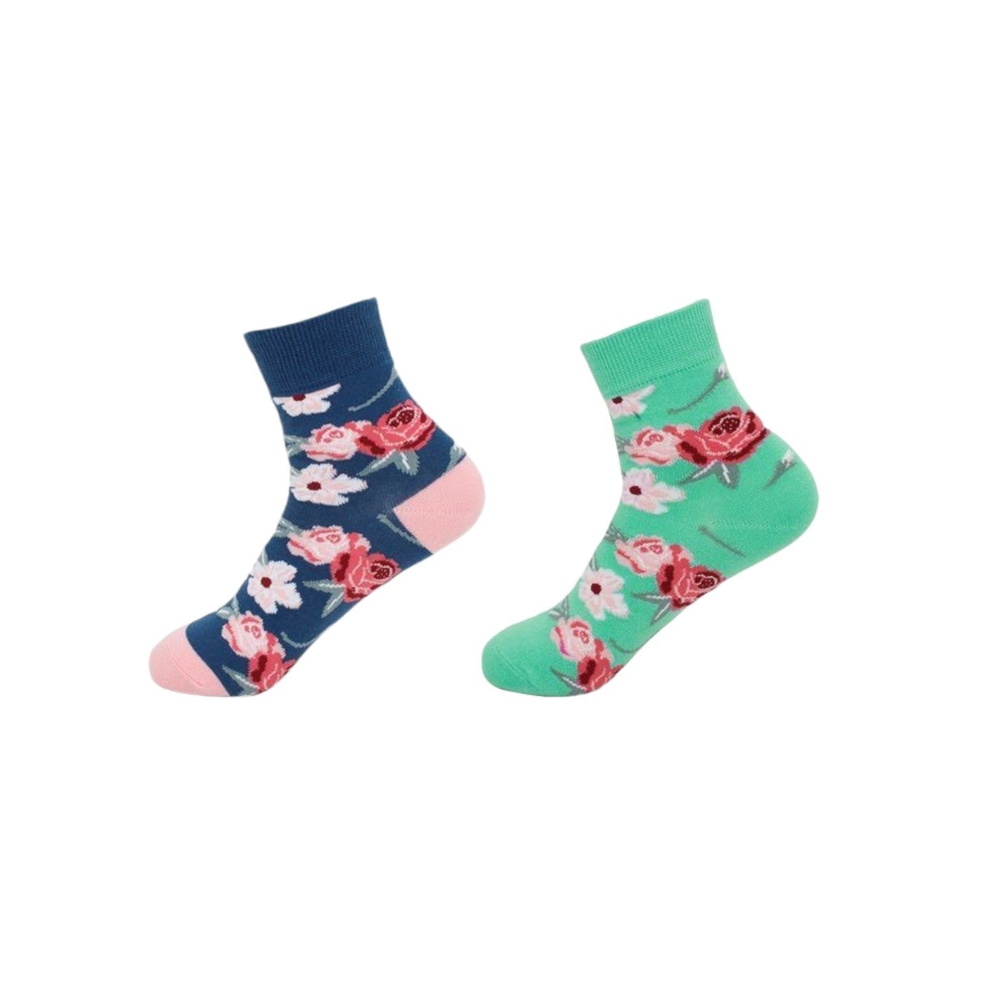2er Pack Damen Socken » 2 Paar Strümpfe "Garden Socks" » atmungsaktive Damensocken in Einheitsgröße (36-41) » Garden Blumendesign