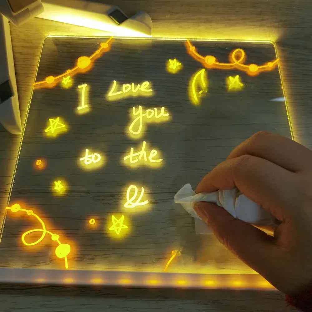 Personalized LED Message Board – Erasable Night Light Gift