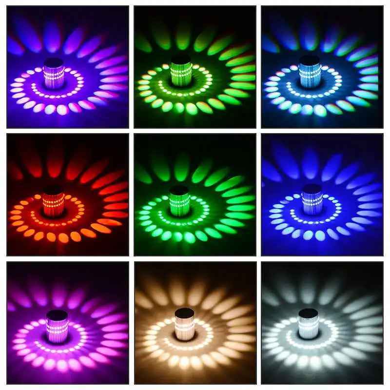 RGB Spiral Hole LED Wall Light