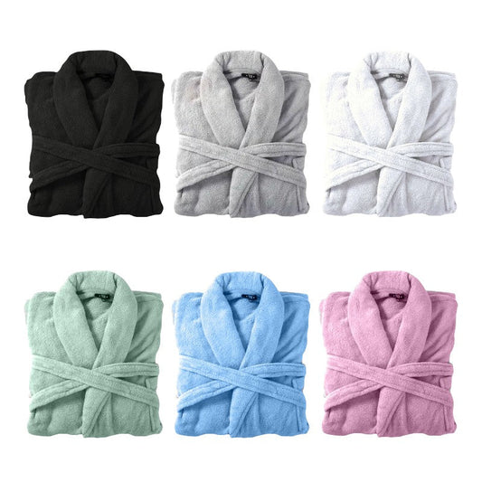 Bademantel flauschig » Saunamantel in Teddy-Plüsch Qualität » leichter/dünner Morgenmantel 100 cm lang » unisex
