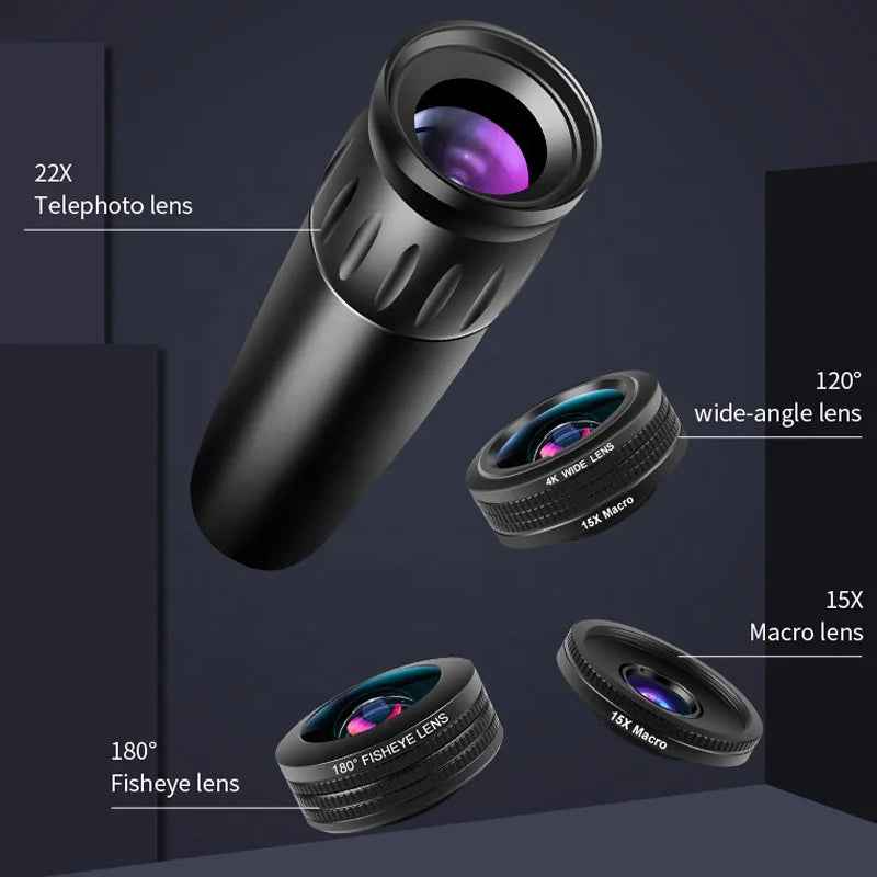 Clip-On Smartphone Lens Kit – SnapPro Macro &amp; Wide Angle | Motionshop