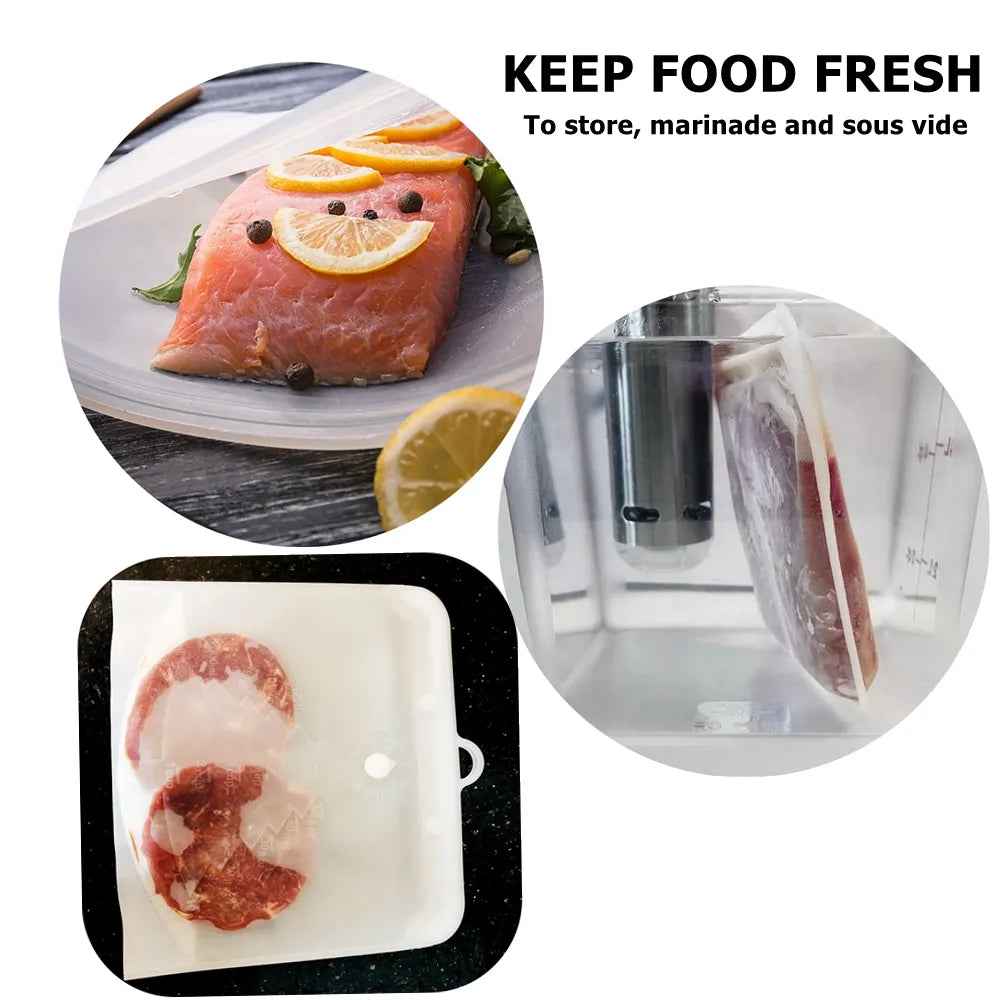 EcoFresh Reusable Silicone Food Bags – BPA-Free &amp; Leakproof | Motionshop