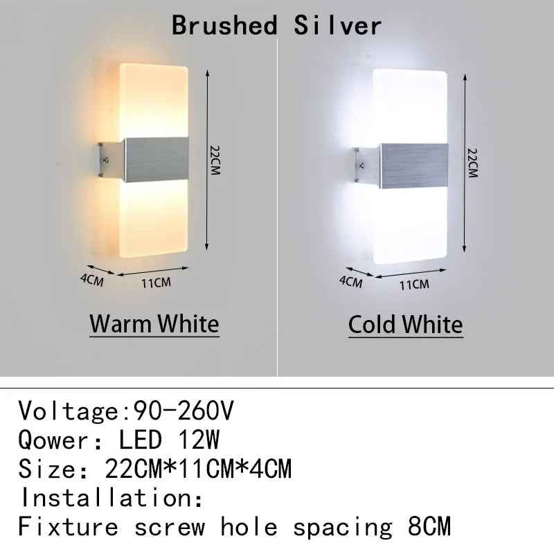 Mini Led Acrylic Wall Lamp AC90-260V