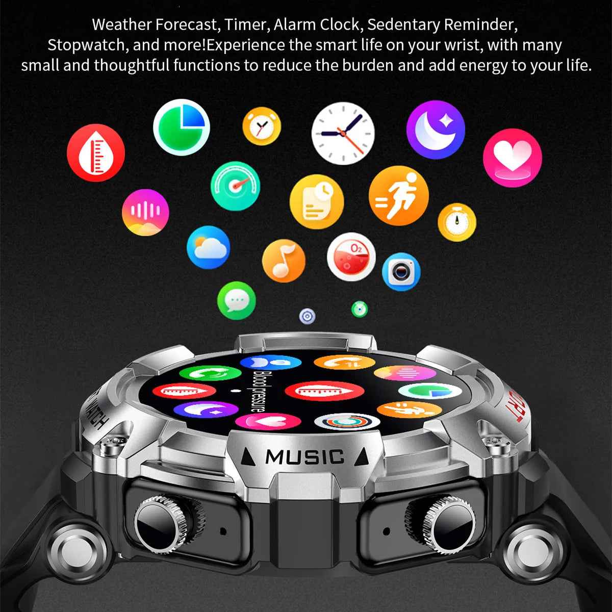 2 in 1 T69 Smart Watch With Bluetooth Earbuds Earphones