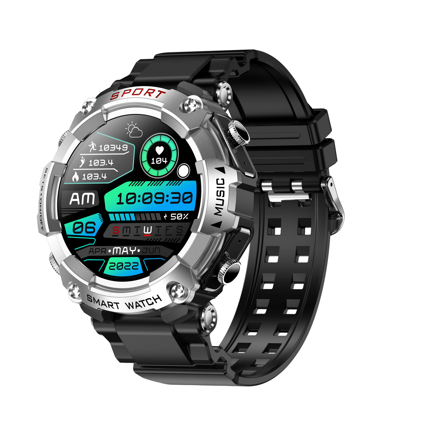 2 in 1 T69 Smart Watch With Bluetooth Earbuds Earphones