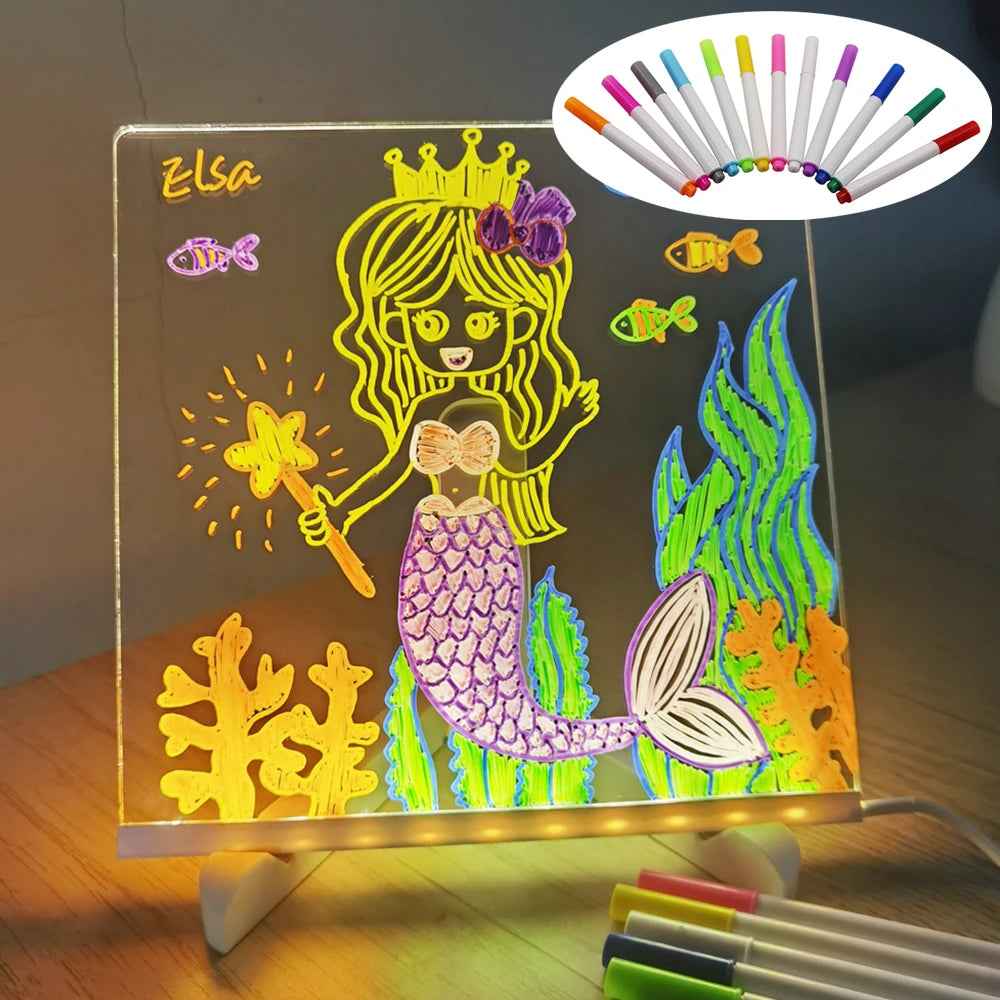 Personalized LED Message Board – Erasable Night Light Gift