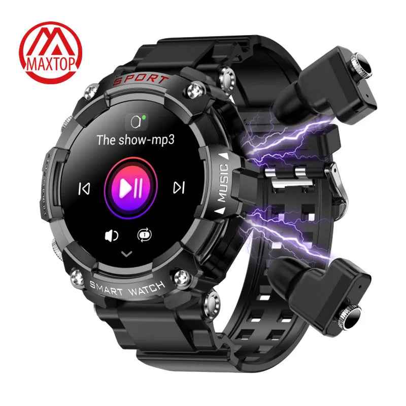 2 in 1 T69 Smart Watch With Bluetooth Earbuds Earphones