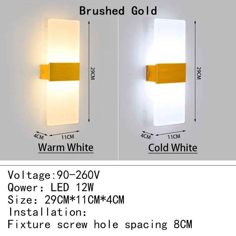 Mini Led Acrylic Wall Lamp AC90-260V