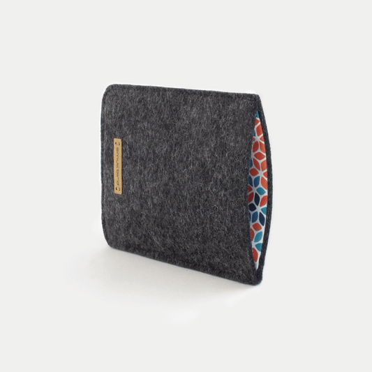 Handytasche für Samsung Galaxy S23 FE | aus Filz und Bio-Baumwolle | anthrazit - colorful | Modell "LET"