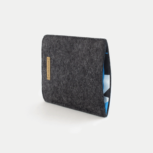 Handytasche für Samsung Galaxy M54 | aus Filz und Bio-Baumwolle | anthrazit - shapes | Modell "LET"
