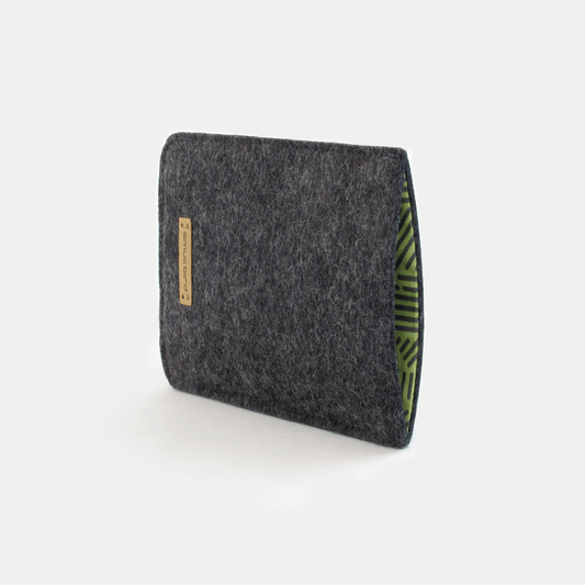 Handytasche für Samsung Galaxy M62 | aus Filz und Bio-Baumwolle | anthrazit - stripes | Modell "LET"