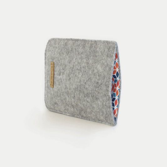 Handytasche für Samsung Galaxy M32 | aus Filz und Bio-Baumwolle | hellgrau - colorful | Modell "LET"