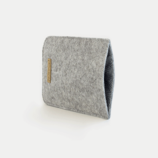Handytasche für Xiaomi 14T | aus Filz und Bio-Baumwolle | hellgrau - tracks | Modell "LET"