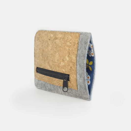 Handytasche mit Kartenfach für Fairphone 6 | hellgrau - bloom | Modell "ZIP"