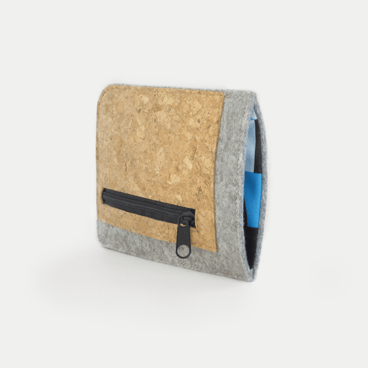 Handytasche mit Kartenfach für Samsung Galaxy A26 | hellgrau - shapes | Modell "ZIP"