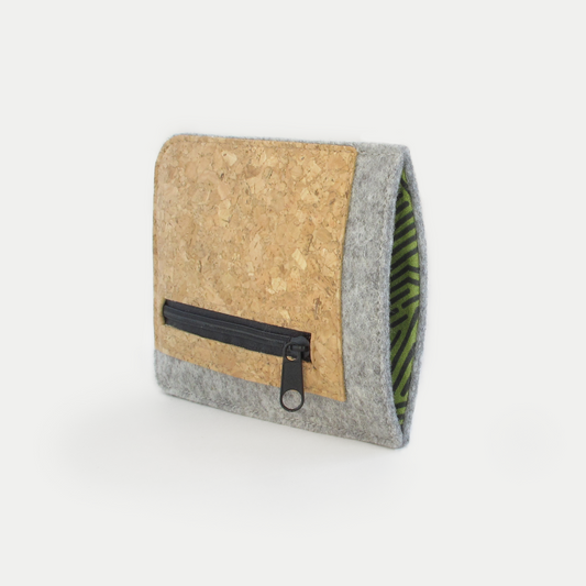 Handytasche mit Kartenfach für Google Pixel 8a | hellgrau - stripes | Modell "ZIP"