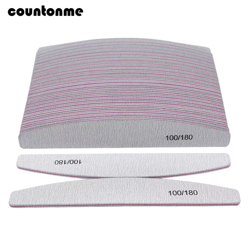 10Pcs 100/180 UV Nail File Sanding Polishing Buffer Block