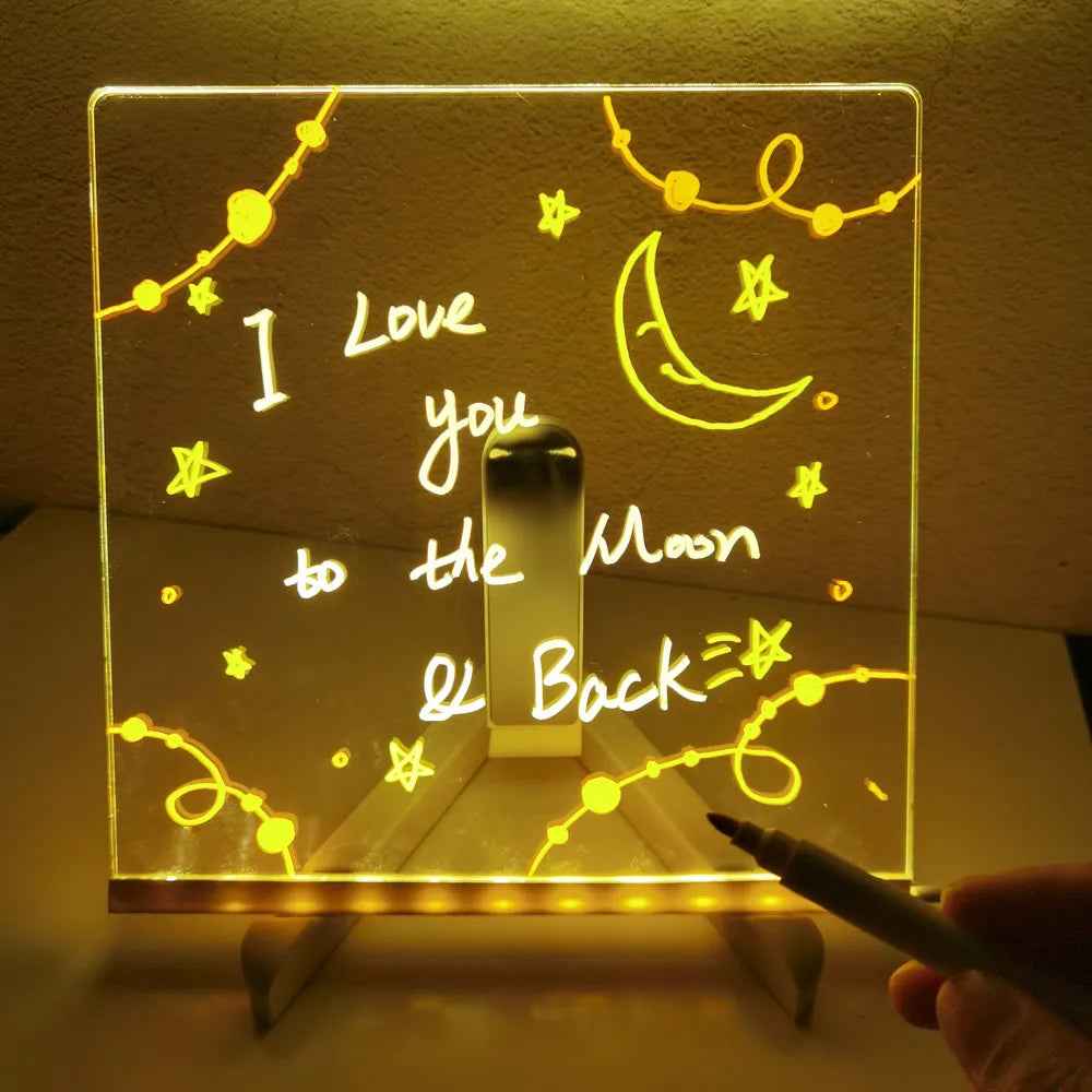 Personalized LED Message Board – Erasable Night Light Gift