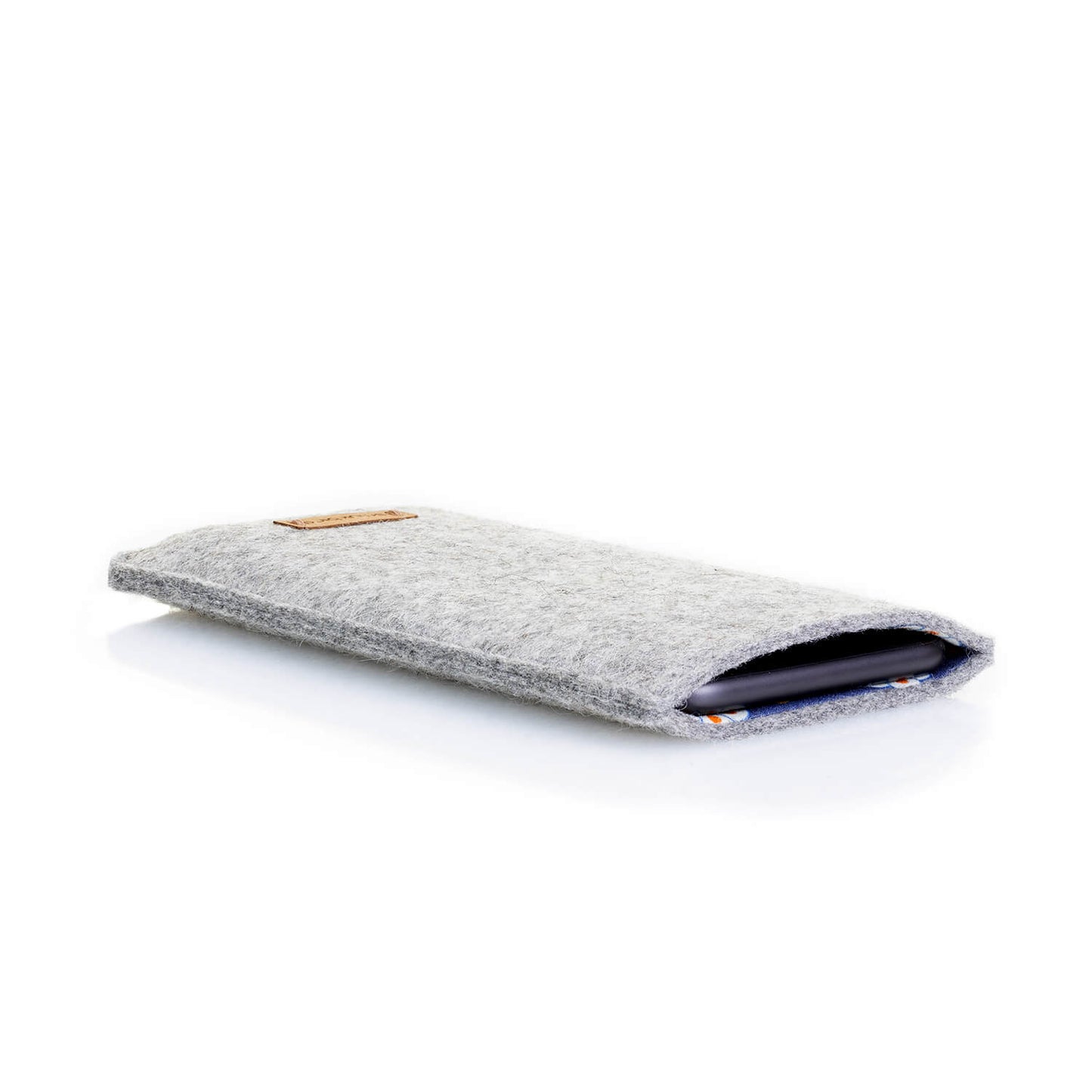Handytasche für Xiaomi Redmi Note 12 | aus Filz und Bio-Baumwolle | hellgrau - bloom | Modell "LET"