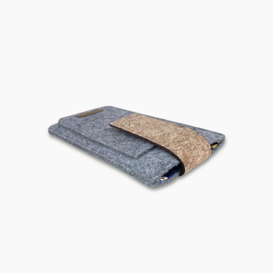 Handytasche für Samsung Galaxy M52 | mit Magnetverschluss und extra Fach | hellgrau - Bloom | Modell HAKA