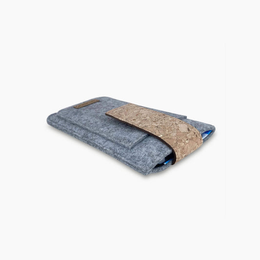 Handytasche für Google Pixel 5 | mit Magnetverschluss und extra Fach | hellgrau - Shapes | Modell HAKA