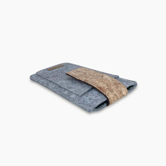 Handytasche für Google Pixel 6a | mit Magnetverschluss und extra Fach | hellgrau - Stripes | Modell HAKA